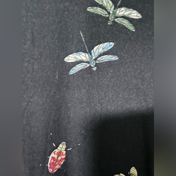 Butterflies Dark Blue Blouse, S - Picture 2 of 2